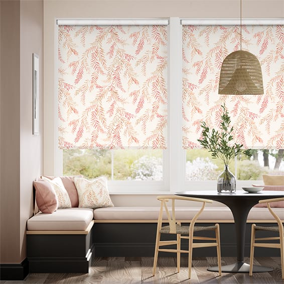 Dappled Ferns Blush Roller Blind