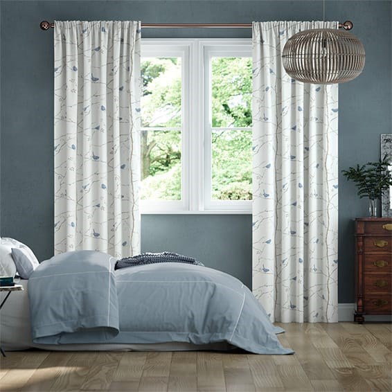 Dawn Chorus Mineral Blue Curtains