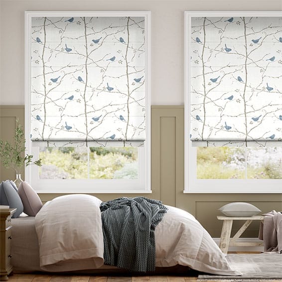 Dawn Chorus Mineral Blue Roman Blind