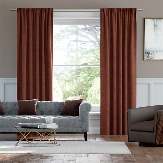 Delphi Chenille Weave Burnt Umber Curtains