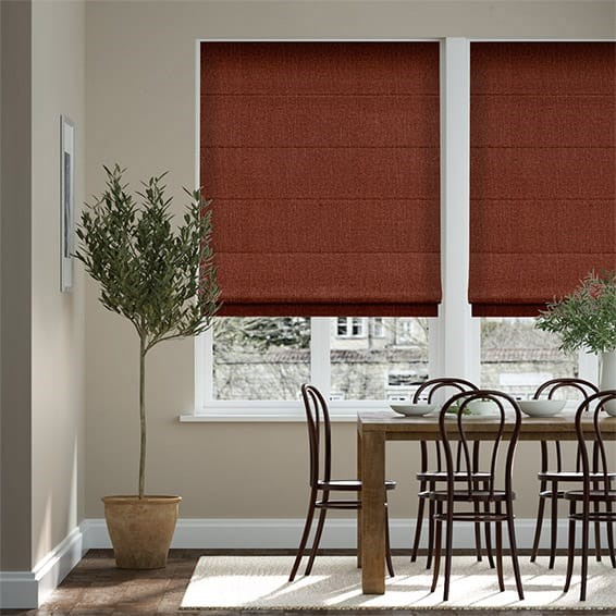 Delphi Chenille Weave Burnt Umber Roman Blind