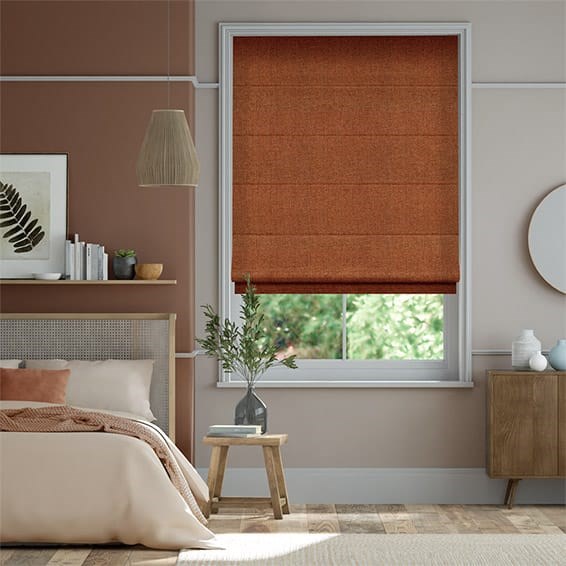 Delphi Chenille Weave Cayenne Roman Blind