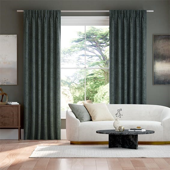 Delphi Chenille Weave Eucalyptus Curtains