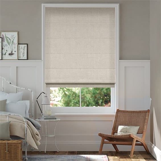 Delphi Chenille Weave Limestone Roman Blind