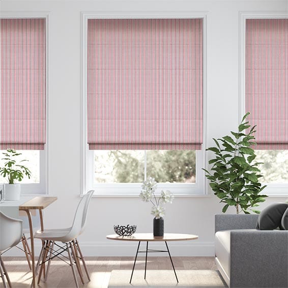 Devon Stripe Red Roman Blind