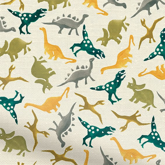 Dinosaurs Green Curtains