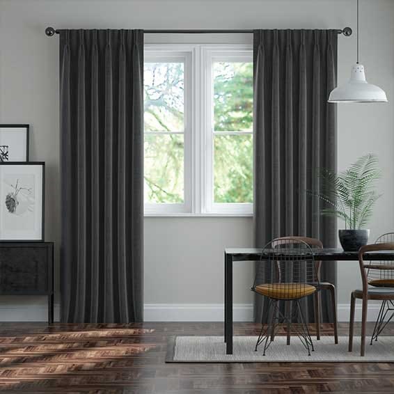 DuJour Velvet Gunmetal Grey Curtains