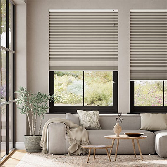 Thermal DuoShade Grain Fossil Grey Pleated Blind