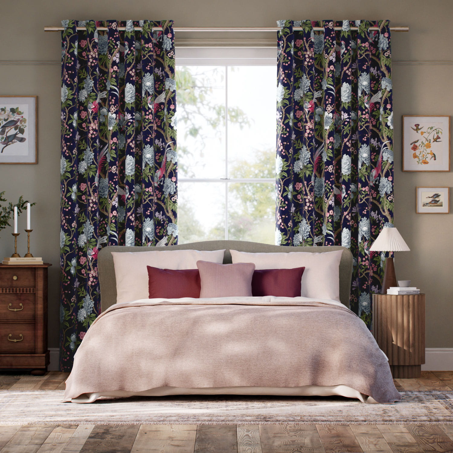 Elysian Paradise Ink Curtains