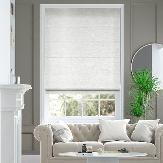 Emperor Faux Silk Snow Roman Blind