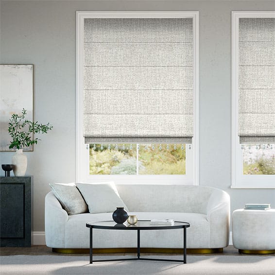 Encanto Shimmering Platinum & Opal Roman Blind