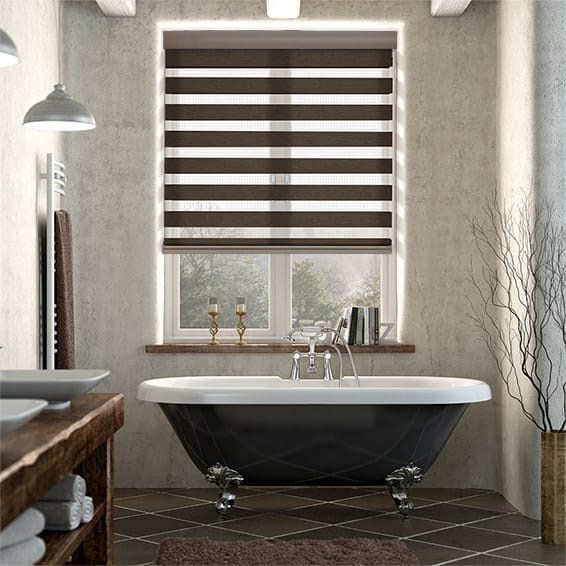 Enjoy Dark Wood Zebra Roller Blind