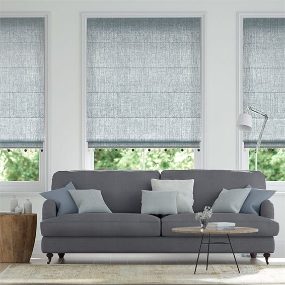 Eternity Linen Blue & Henley Roman Blind