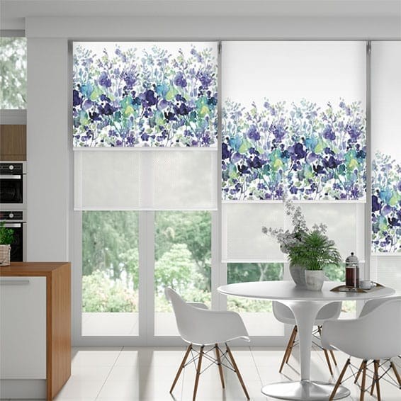 Double Roller Fairhaven Indigo Blossom Blind