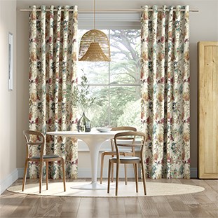 Fleur Umber & Teal Curtains thumbnail image