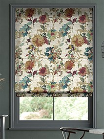 Fleur Umber & Teal Roman Blind thumbnail image