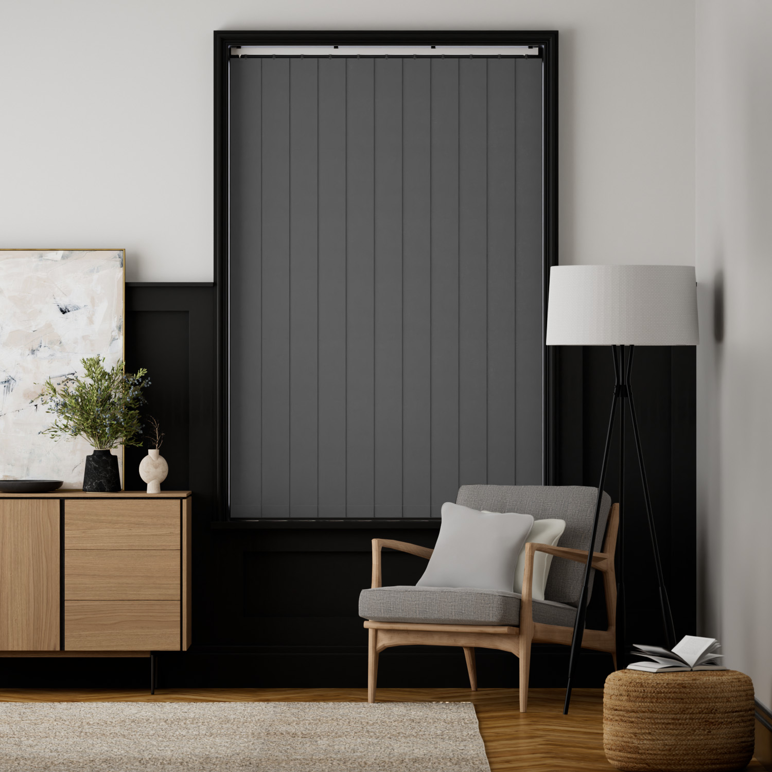 Galaxy Blackout Steel Wool Vertical Blind