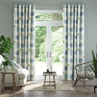 Gardenia Inky Blue Curtains thumbnail image