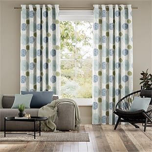 Gardenia Inky Blue Curtains thumbnail image