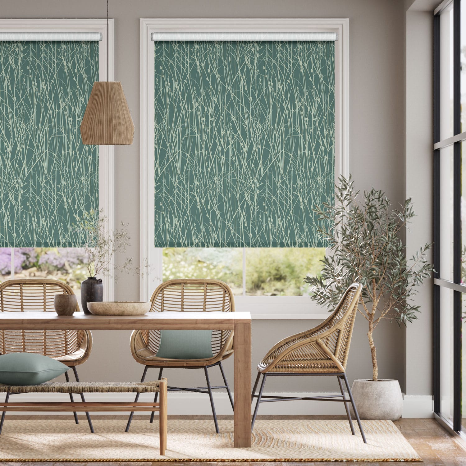 Grasses Sea Mist Roller Blind