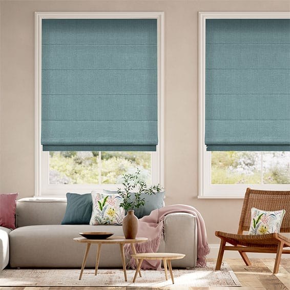 Harrow Lagoon Blue Roman Blind