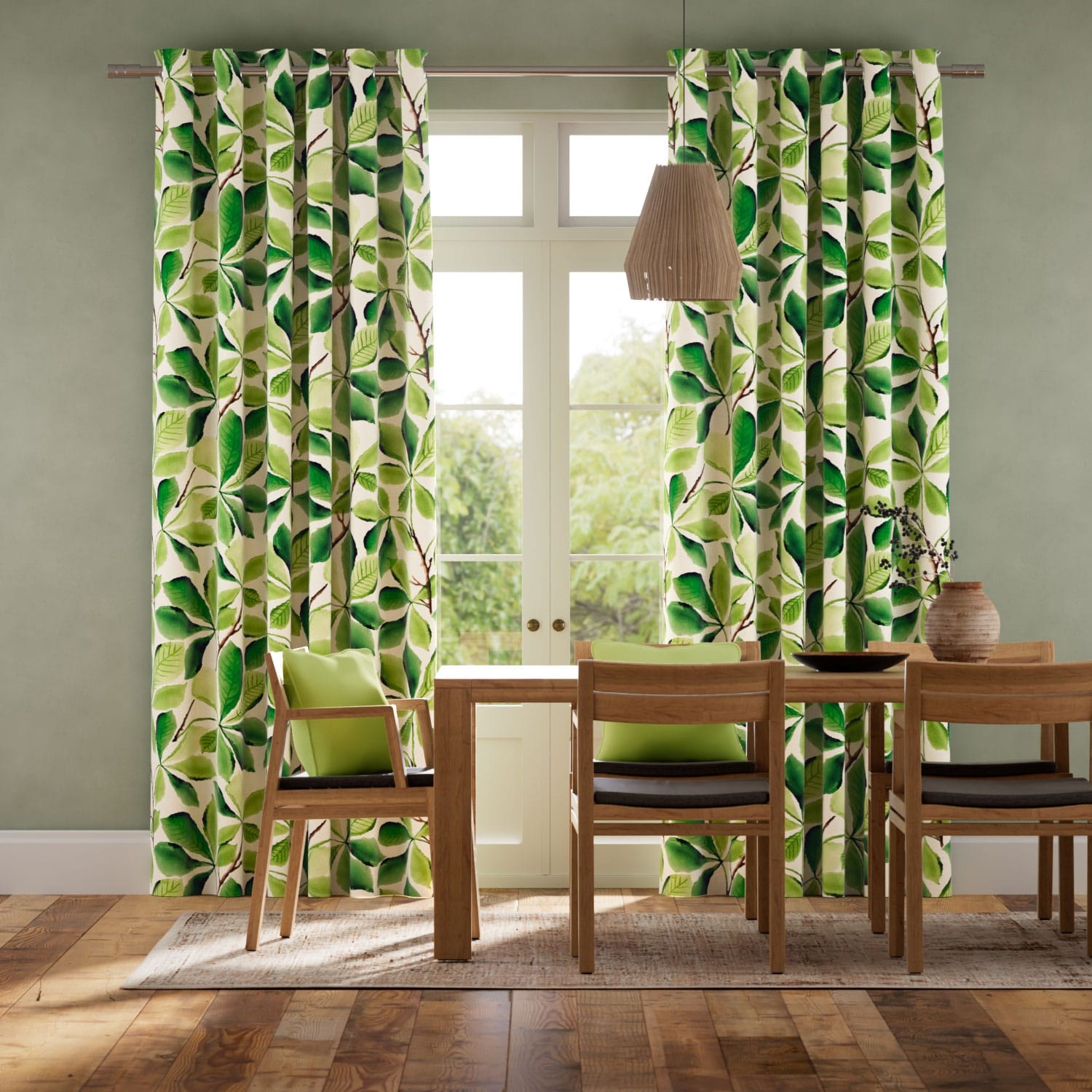 Horse Chestnut Green Curtains