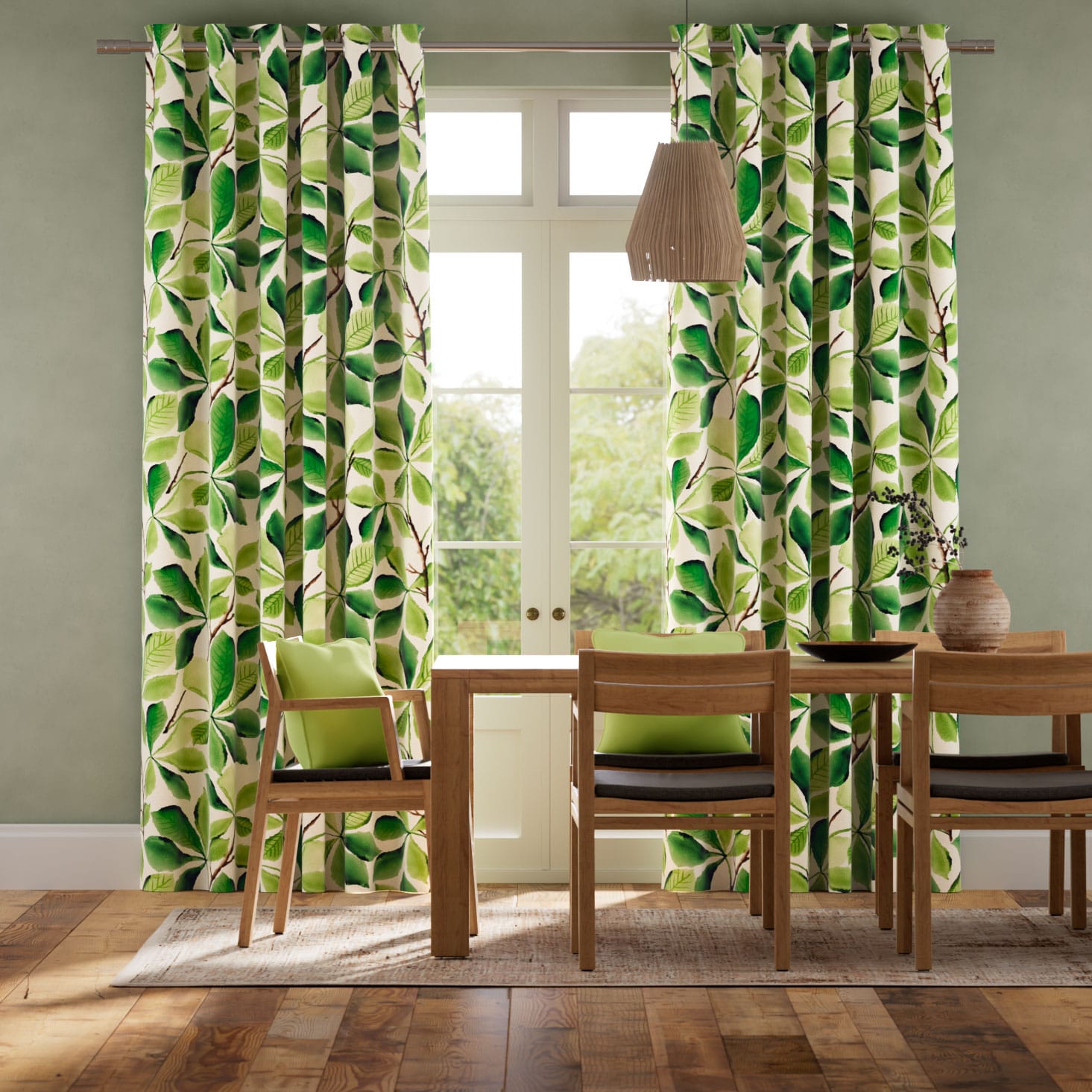 Horse Chestnut Green Curtains thumbnail image