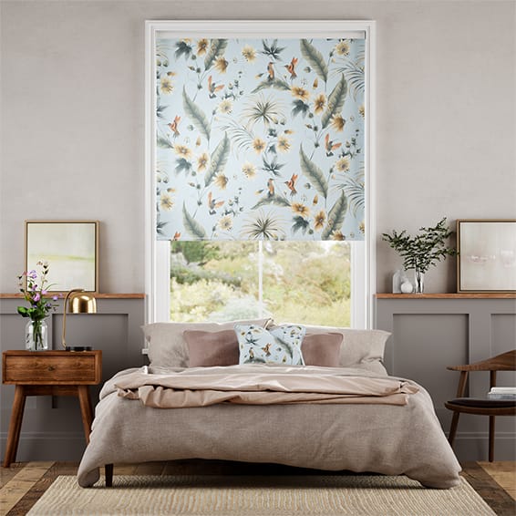 Hummingbird Faux Silk Mist Roller Blind