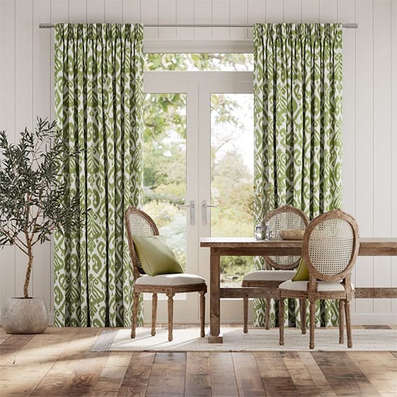 Ikat Damask Cactus Curtains