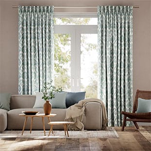 Ikat Damask Chalk Blue Curtains thumbnail image