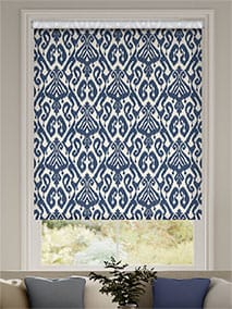 Ikat Damask Ink Blue Roller Blind thumbnail image