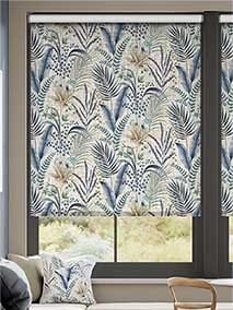 Inky Botanical Blue Stone Roller Blind thumbnail image