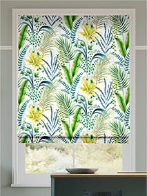 Inky Botanical Leaf Green Roman Blind thumbnail image