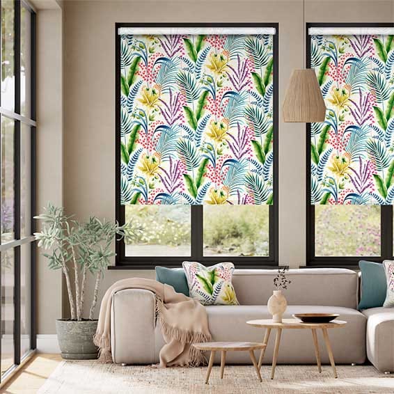 Inky Botanical Tropical Roller Blind