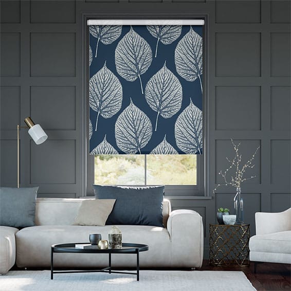 Leaf Indigo Roller Blind