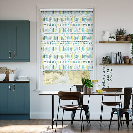 Leaf Stripe Aqua  Roller Blind