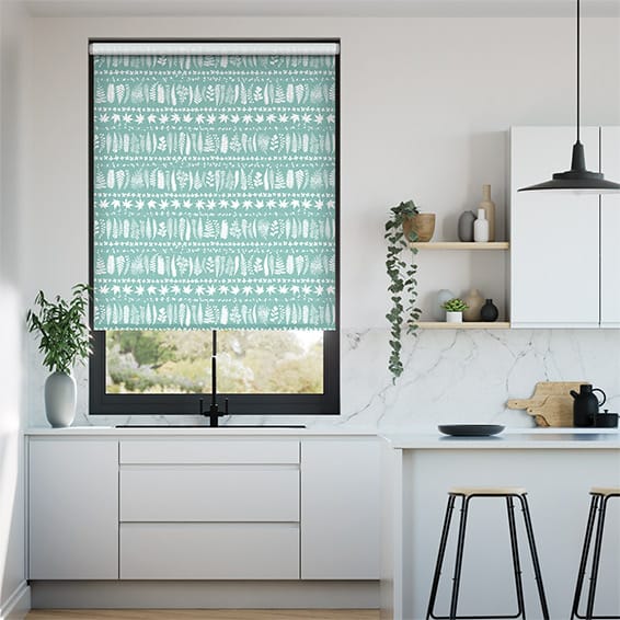 Leaf Stripe Duck Egg Roller Blind