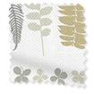 Leaf Stripe Natural And Grey Curtains swatch image