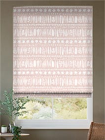 Leaf Stripe Vintage Pink Roman Blind thumbnail image