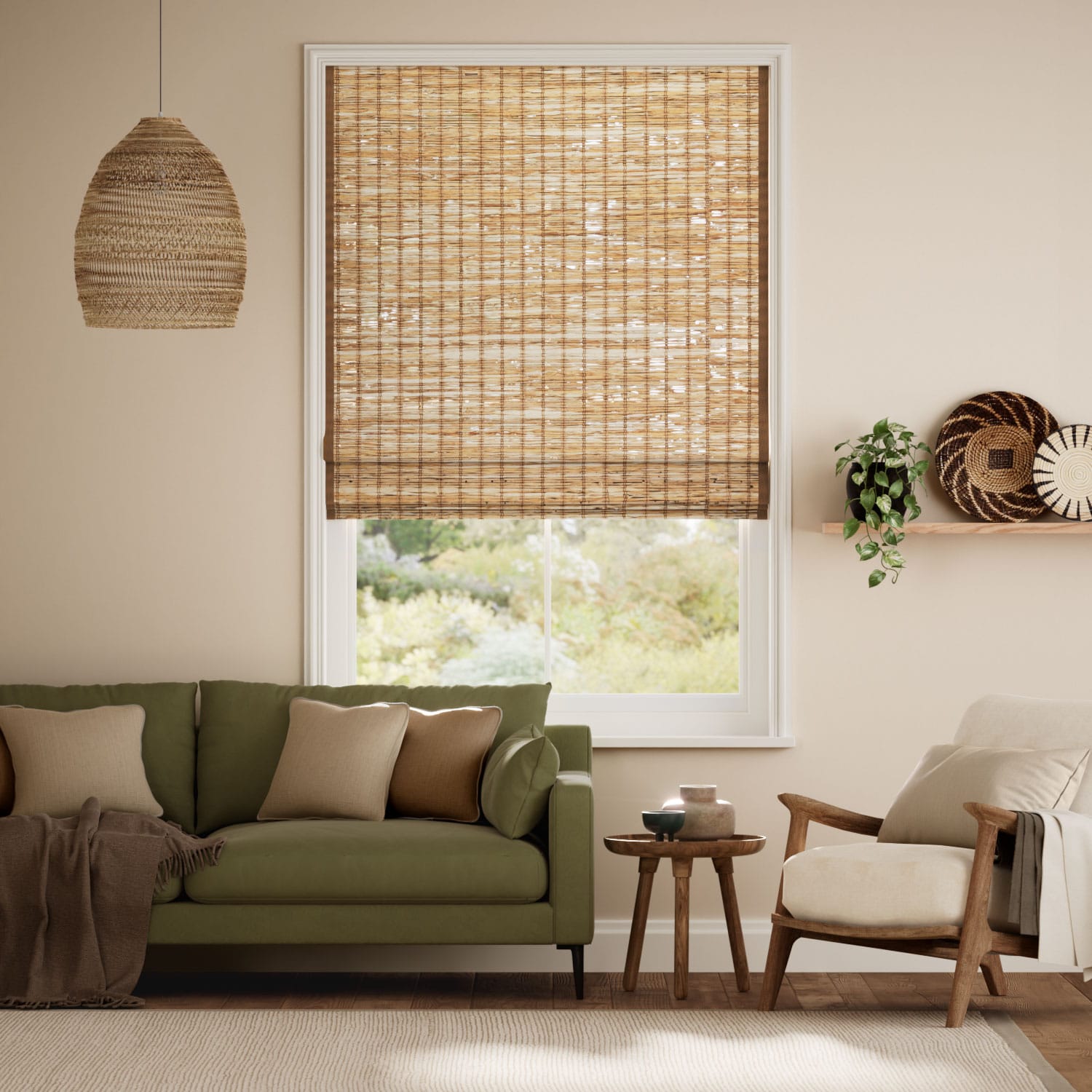 Leticia Cedar & Demerara Roman Blind