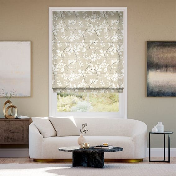 Madelyn Velvet Chalk White Roman Blind