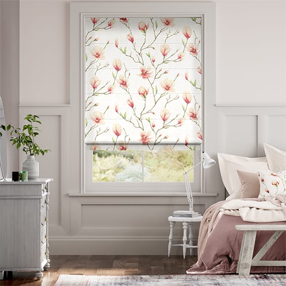 Magnolia Trail Blush Roman Blind