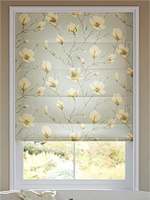 Electric Magnolia Trail Faux Silk Gold Roman Blind thumbnail image