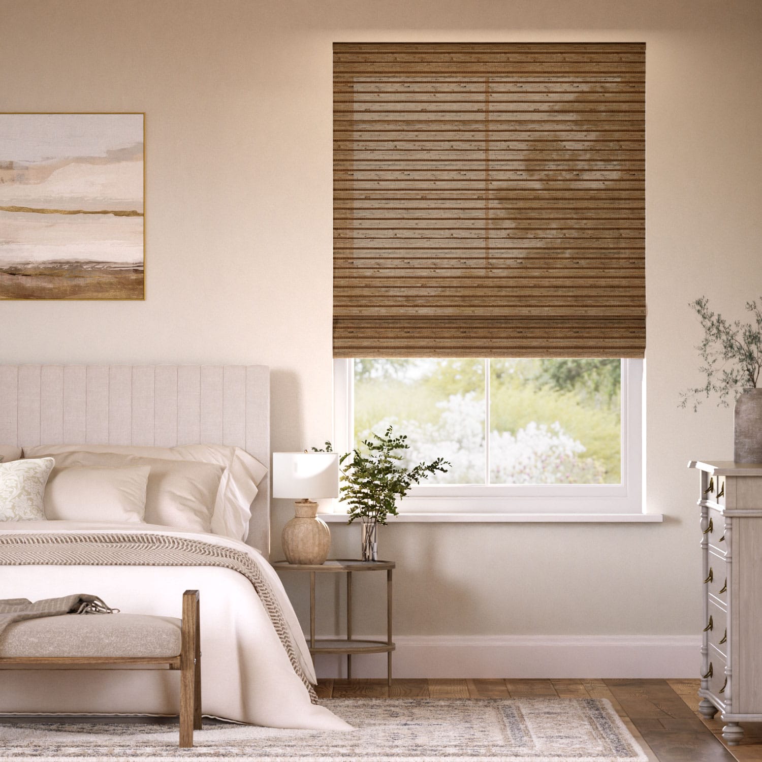 Manila Cedar Roman Blind