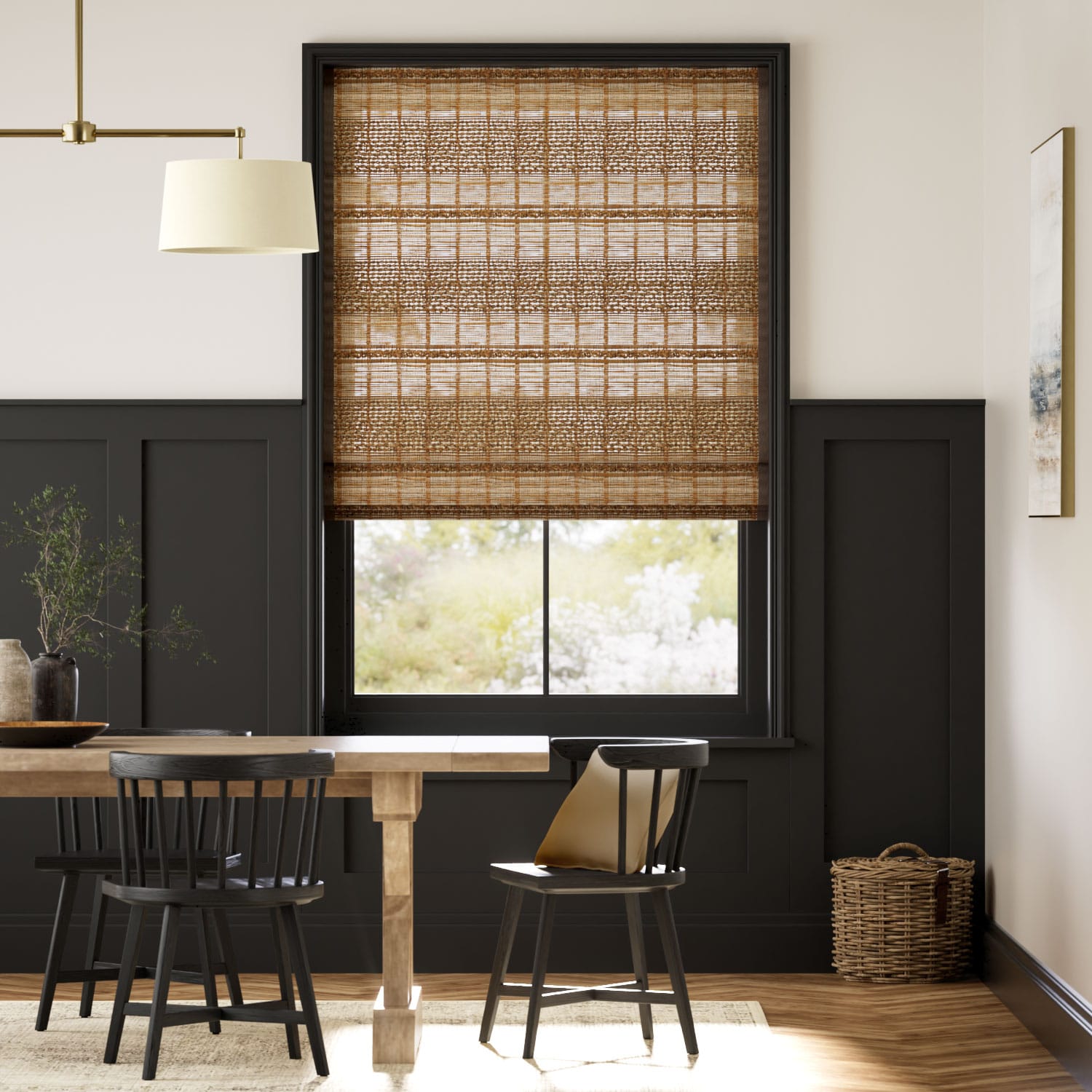 Marius Chestnut & Acorn Roman Blind