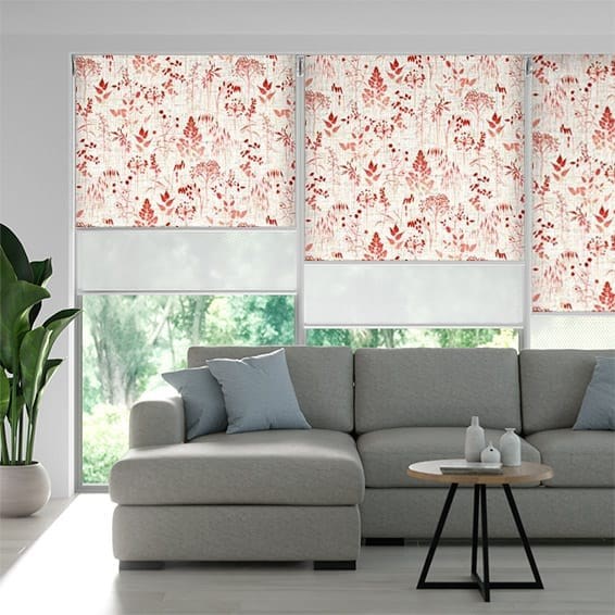 Double Roller Meadow Coral Blind