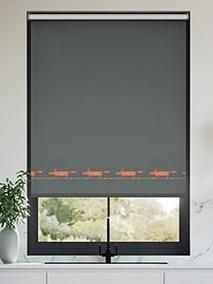 Mr Fox Border Charcoal Roller Blind thumbnail image