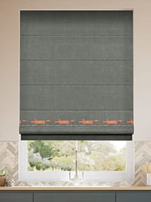 Mr Fox Border Charcoal Roman Blind thumbnail image