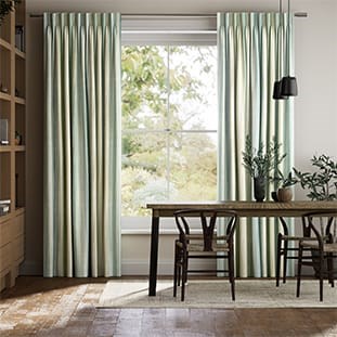 Oasis Stripe Aqua Blue Curtains thumbnail image