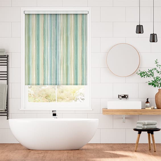 Oasis Stripe Aqua Blue Roller Blind